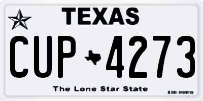 TX license plate CUP4273