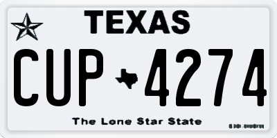 TX license plate CUP4274