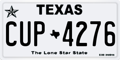 TX license plate CUP4276