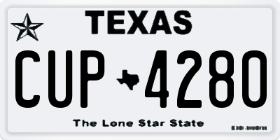 TX license plate CUP4280