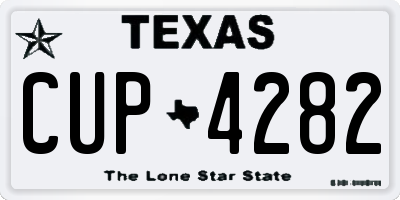 TX license plate CUP4282