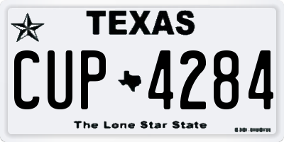 TX license plate CUP4284