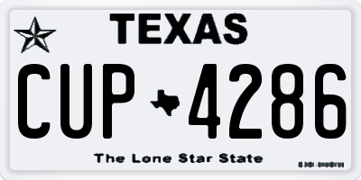 TX license plate CUP4286