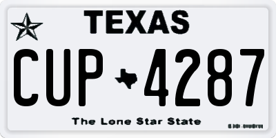 TX license plate CUP4287