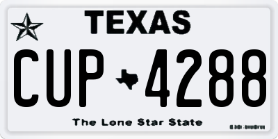 TX license plate CUP4288