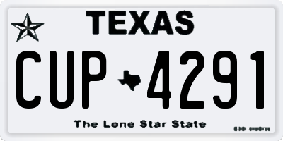 TX license plate CUP4291