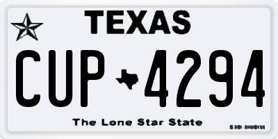 TX license plate CUP4294