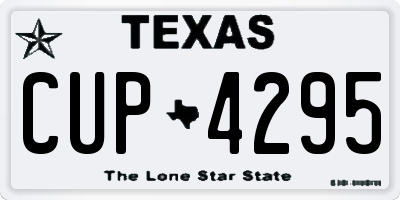 TX license plate CUP4295