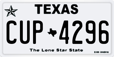 TX license plate CUP4296