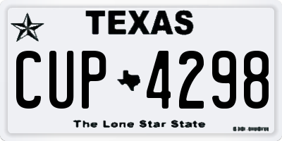 TX license plate CUP4298