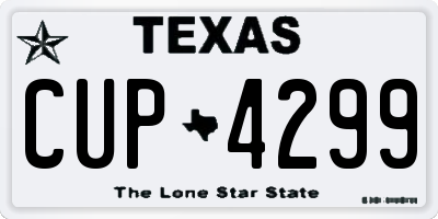 TX license plate CUP4299