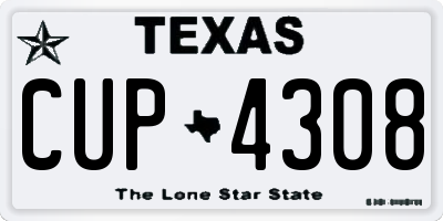 TX license plate CUP4308