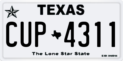 TX license plate CUP4311