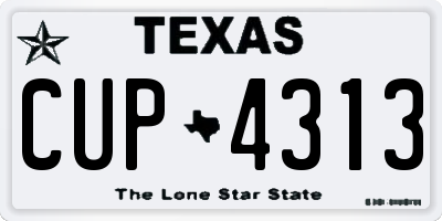 TX license plate CUP4313