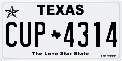 TX license plate CUP4314