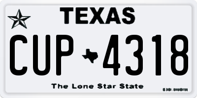 TX license plate CUP4318