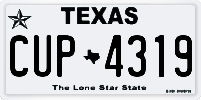 TX license plate CUP4319