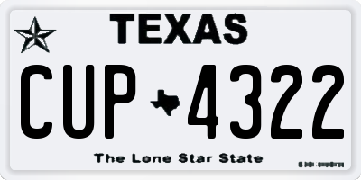 TX license plate CUP4322