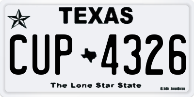 TX license plate CUP4326