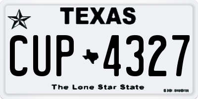TX license plate CUP4327