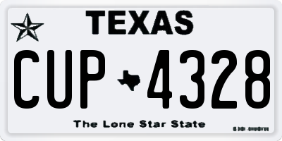 TX license plate CUP4328