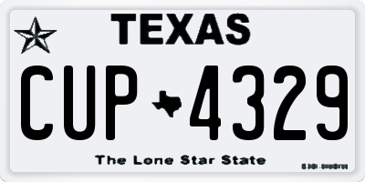 TX license plate CUP4329