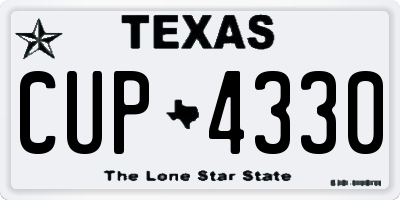 TX license plate CUP4330