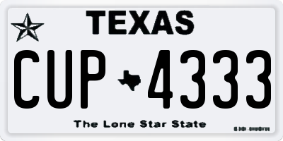TX license plate CUP4333