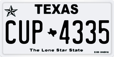 TX license plate CUP4335