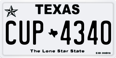 TX license plate CUP4340