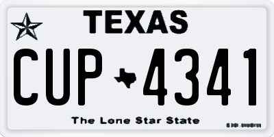 TX license plate CUP4341