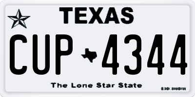 TX license plate CUP4344