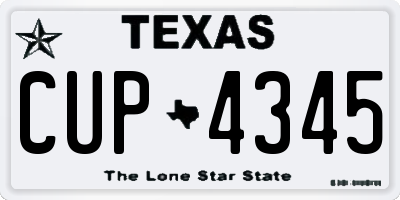 TX license plate CUP4345