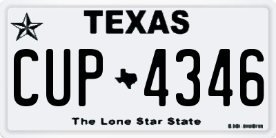 TX license plate CUP4346
