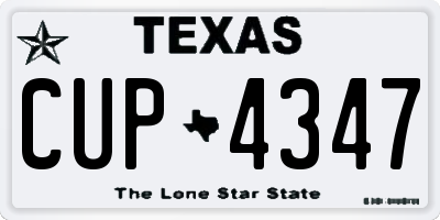 TX license plate CUP4347
