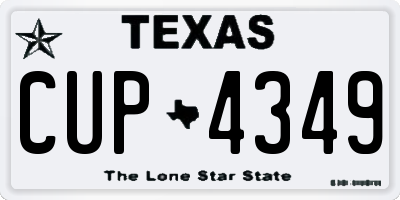 TX license plate CUP4349