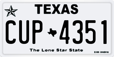 TX license plate CUP4351
