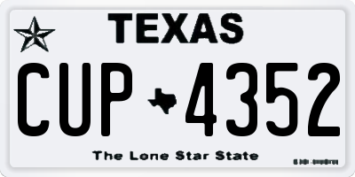 TX license plate CUP4352