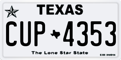 TX license plate CUP4353