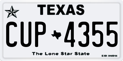 TX license plate CUP4355
