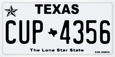 TX license plate CUP4356