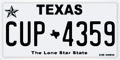 TX license plate CUP4359