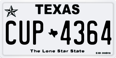 TX license plate CUP4364