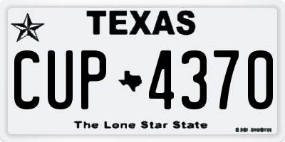 TX license plate CUP4370