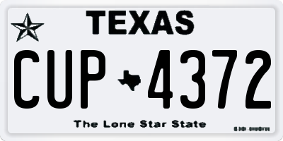 TX license plate CUP4372