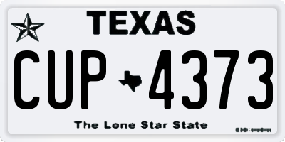TX license plate CUP4373