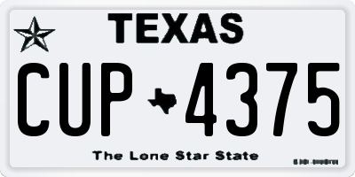 TX license plate CUP4375