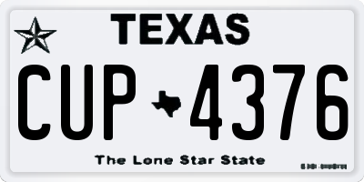 TX license plate CUP4376