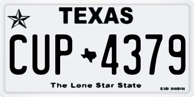TX license plate CUP4379