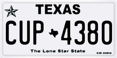 TX license plate CUP4380